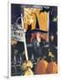 Waiting for Halloween Broom Rides Free-sylvia pimental-Framed Art Print