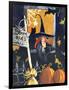 Waiting for Halloween Broom Rides Free-sylvia pimental-Framed Art Print