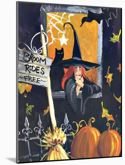 Waiting for Halloween Broom Rides Free-sylvia pimental-Mounted Art Print