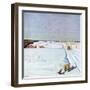 "Waiting for School Bus in Snow," February 1, 1947-John Falter-Framed Giclee Print