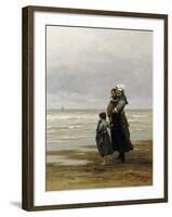 Waiting for the Boats, 1881-Philippe Lodowyck Jacob Frederik Sadee-Framed Giclee Print