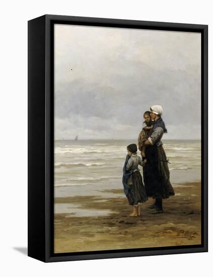 Waiting for the Boats, 1881-Philippe Lodowyck Jacob Frederik Sadee-Framed Stretched Canvas