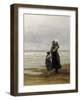 Waiting for the Boats, 1881-Philippe Lodowyck Jacob Frederik Sadee-Framed Giclee Print