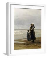 Waiting for the Boats, 1881-Philippe Lodowyck Jacob Frederik Sadee-Framed Giclee Print