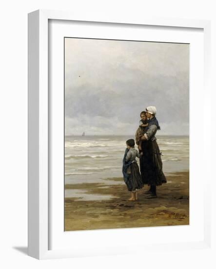 Waiting for the Boats, 1881-Philippe Lodowyck Jacob Frederik Sadee-Framed Giclee Print