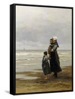 Waiting for the Boats, 1881-Philippe Lodowyck Jacob Frederik Sadee-Framed Stretched Canvas