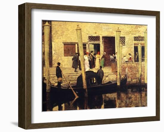 Waiting for the Bride, 1879-Giacomo Favretto-Framed Premium Giclee Print