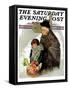 "Waiting for the Bus," Saturday Evening Post Cover, December 13, 1930-Ellen Pyle-Framed Stretched Canvas