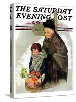 "Waiting for the Bus," Saturday Evening Post Cover, December 13, 1930-Ellen Pyle-Stretched Canvas