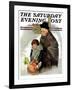 "Waiting for the Bus," Saturday Evening Post Cover, December 13, 1930-Ellen Pyle-Framed Giclee Print