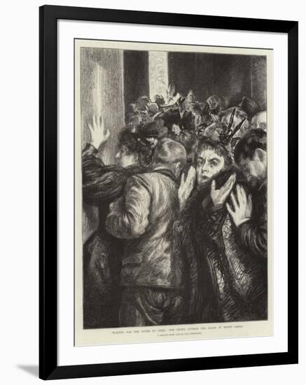 Waiting for the Doors to Open, the Crowd Outside the Salon at Monte Carlo-Charles Paul Renouard-Framed Giclee Print