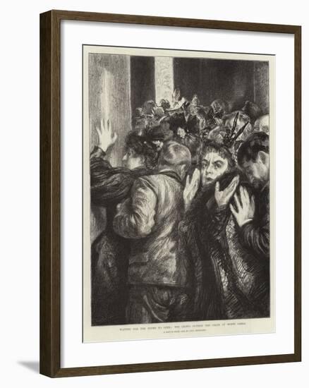 Waiting for the Doors to Open, the Crowd Outside the Salon at Monte Carlo-Charles Paul Renouard-Framed Giclee Print