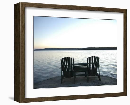 Waiting for the End of the Day, Chairs at Lake Mooselookmegontic, Maine-Nance Trueworthy-Framed Photographic Print