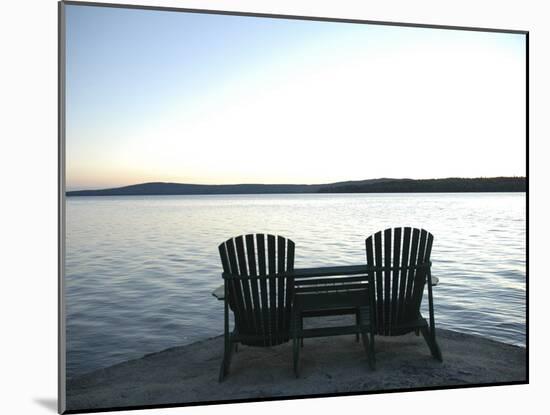 Waiting for the End of the Day, Chairs at Lake Mooselookmegontic, Maine-Nance Trueworthy-Mounted Photographic Print