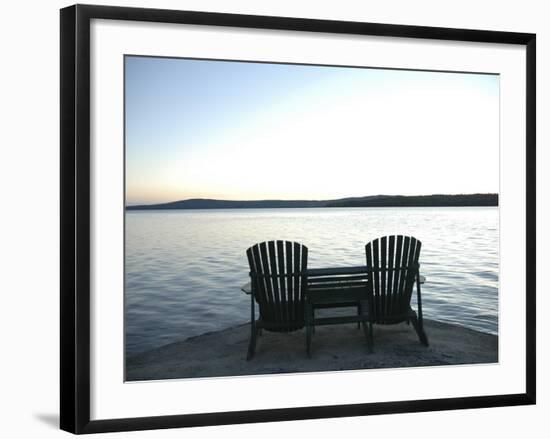 Waiting for the End of the Day, Chairs at Lake Mooselookmegontic, Maine-Nance Trueworthy-Framed Photographic Print