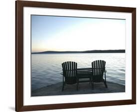 Waiting for the End of the Day, Chairs at Lake Mooselookmegontic, Maine-Nance Trueworthy-Framed Photographic Print