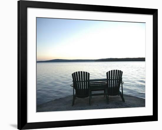 Waiting for the End of the Day, Chairs at Lake Mooselookmegontic, Maine-Nance Trueworthy-Framed Photographic Print