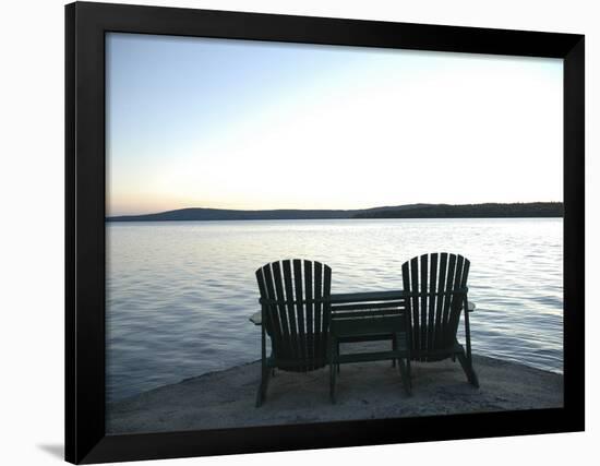 Waiting for the End of the Day, Chairs at Lake Mooselookmegontic, Maine-Nance Trueworthy-Framed Photographic Print