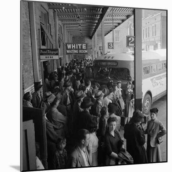 Waiting for the Greyhound bus at the Memphis terminal, 1943-Esther Bubley-Mounted Photographic Print