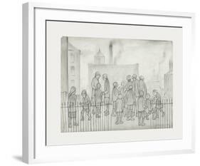 Waiting For The Newspapers, 1930-Laurence Stephen Lowry-Framed Premium Giclee Print