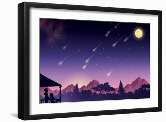 Waiting for the Perseids - Jack & Jill-Richard Hoit-Framed Premium Giclee Print