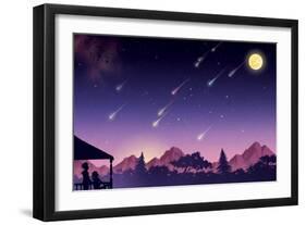 Waiting for the Perseids - Jack & Jill-Richard Hoit-Framed Premium Giclee Print