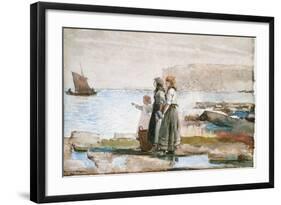 Waiting for the Return of the Fishing Fleets, 1881-Winslow Homer-Framed Giclee Print