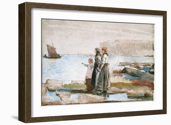 Waiting for the Return of the Fishing Fleets, 1881-Winslow Homer-Framed Giclee Print