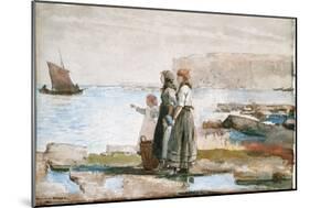 Waiting for the Return of the Fishing Fleets, 1881-Winslow Homer-Mounted Giclee Print