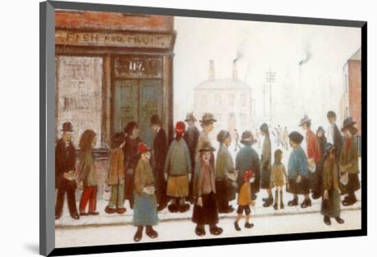 Waiting for the Shops to Open-Laurence Stephen Lowry-Mounted Art Print