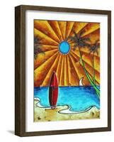 Waiting For The Surf-Megan Aroon Duncanson-Framed Art Print