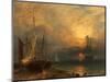 Waiting for the Tide, Sunset, 1866-Henry Dawson-Mounted Giclee Print