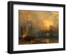 Waiting for the Tide, Sunset, 1866-Henry Dawson-Framed Premium Giclee Print