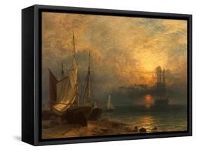 Waiting for the Tide, Sunset, 1866-Henry Dawson-Framed Stretched Canvas