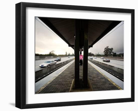 Waiting for the Train-Kevin Lange-Framed Photographic Print