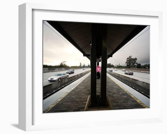 Waiting for the Train-Kevin Lange-Framed Photographic Print