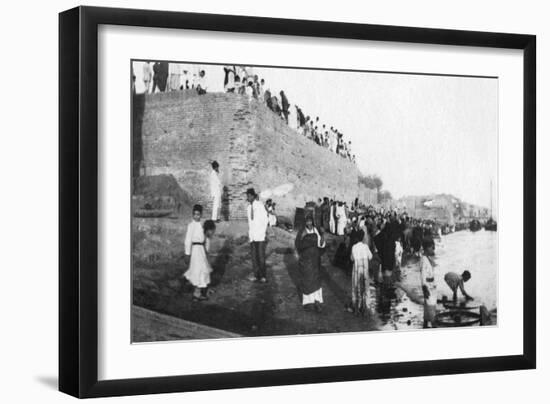 Waiting for the Troop Barges to Arrive, Tigris River, Baghdad, Iraq, 1917-1919-null-Framed Giclee Print