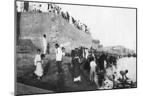 Waiting for the Troop Barges to Arrive, Tigris River, Baghdad, Iraq, 1917-1919-null-Mounted Giclee Print