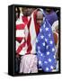 Waiting in the Rain with Other Flood Victims Outside the Convention Center in New Orleans-null-Framed Stretched Canvas