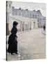 Waiting, Rue De Chateaubriand in Paris by Jean Beraud-null-Stretched Canvas