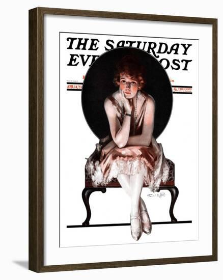 "Waiting," Saturday Evening Post Cover, April 14, 1923-Pearl L. Hill-Framed Giclee Print