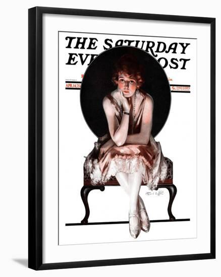 "Waiting," Saturday Evening Post Cover, April 14, 1923-Pearl L. Hill-Framed Giclee Print