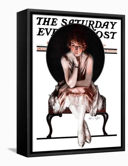 "Waiting," Saturday Evening Post Cover, April 14, 1923-Pearl L. Hill-Framed Stretched Canvas