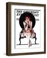 "Waiting," Saturday Evening Post Cover, April 14, 1923-Pearl L. Hill-Framed Giclee Print