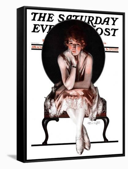 "Waiting," Saturday Evening Post Cover, April 14, 1923-Pearl L. Hill-Framed Stretched Canvas