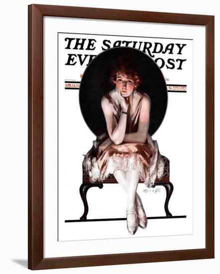 "Waiting," Saturday Evening Post Cover, April 14, 1923-Pearl L. Hill-Framed Giclee Print