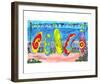 Waiting Surf Boards on Shifting Beach Tide-Deborah Cavenaugh-Framed Art Print