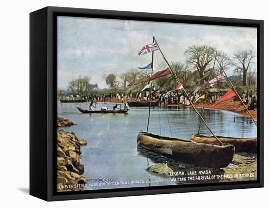 Waiting the Arrival of the Mission Steamer, Likoma, Lake Nyasa, Africa, 1904-null-Framed Stretched Canvas