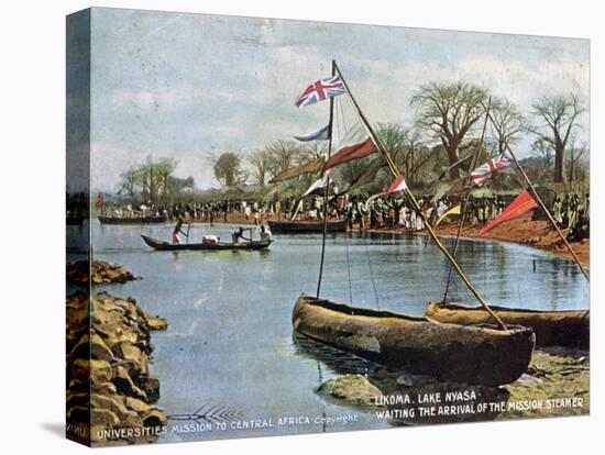 Waiting the Arrival of the Mission Steamer, Likoma, Lake Nyasa, Africa, 1904-null-Stretched Canvas