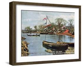 Waiting the Arrival of the Mission Steamer, Likoma, Lake Nyasa, Africa, 1904-null-Framed Giclee Print